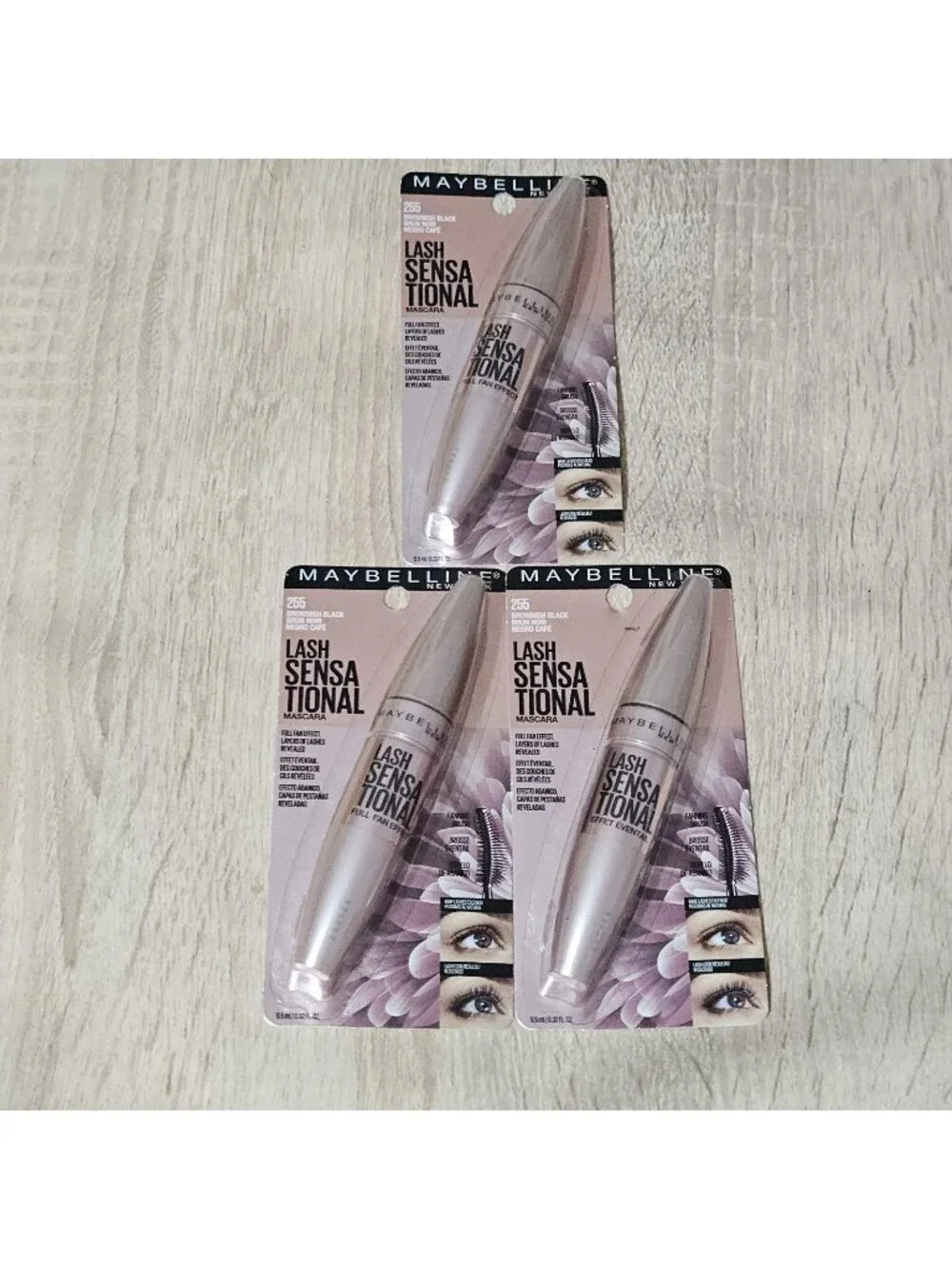 Maybelline Lash Sensational  Mascara #255 Brownish  Black Lot Of 3 Fan Effect
